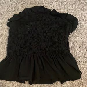 Black ruffle tube top